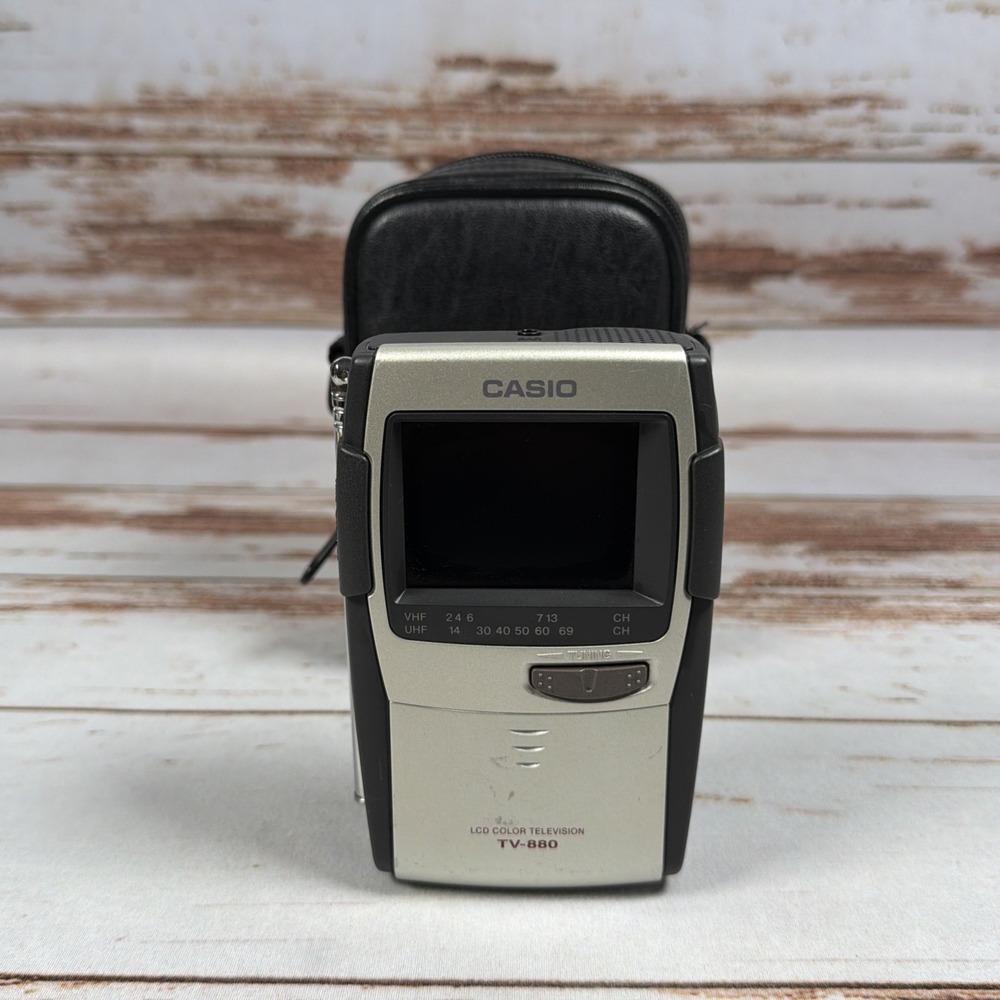 Vintage Casio TV-880B Portable Pocket LCD Color TV UHF VHF Tested Retro Video